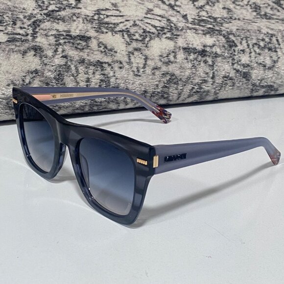 NEW Missoni Ombre Striped Sunglasses in Gray Horn - Picture 3 of 6